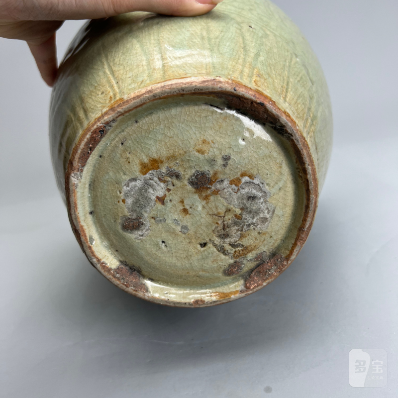 明代 龙泉青釉刻花罐 - 图12